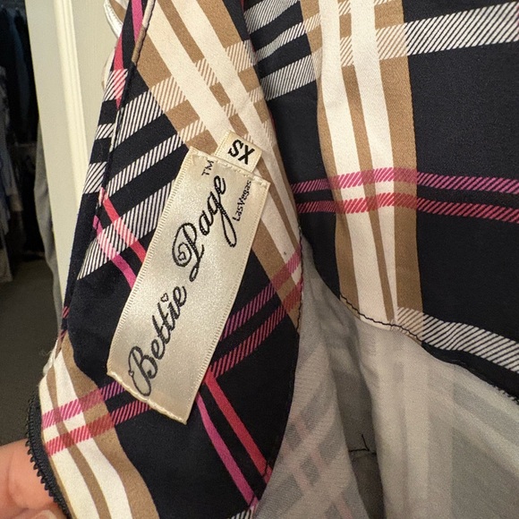 Bettie Page RARE Tartan Vintage Pin Up Dress - Picture 5 of 8